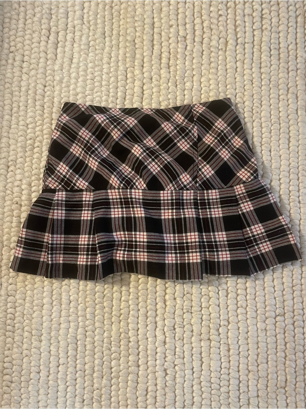 Byer California Black Plaid Mini Skirt with Pink Accents